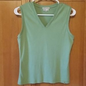 Royal Robbins green cotton V-neck tank top
